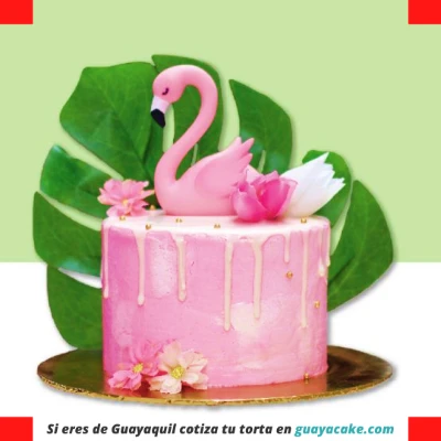 Torta de Flamingo pool party