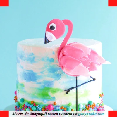 Torta de Flamingo sencilla