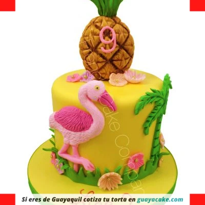 Torta de Flamingo y piña