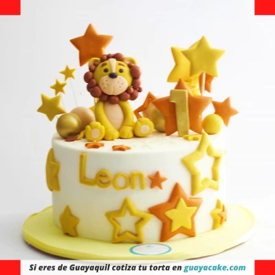Torta de León en fondant