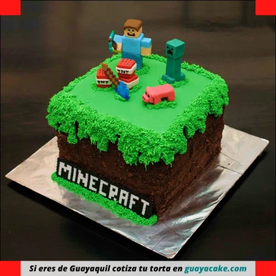 Torta de Minecraft en crema