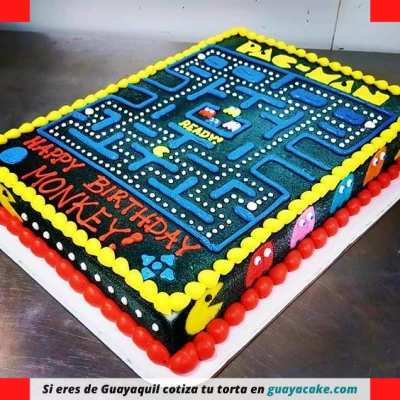 Torta de Pacman en laberinto