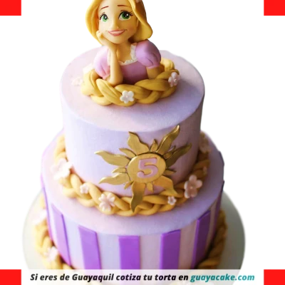 Torta de Rapunzel de tres pisos