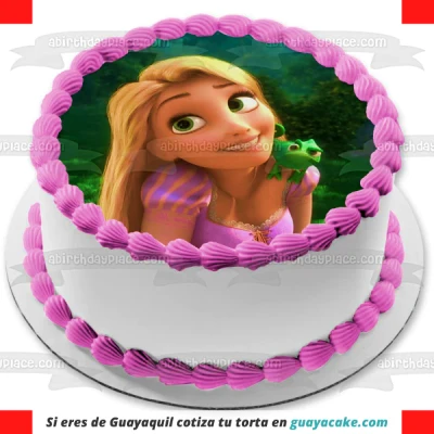 Torta de Rapunzel redonda