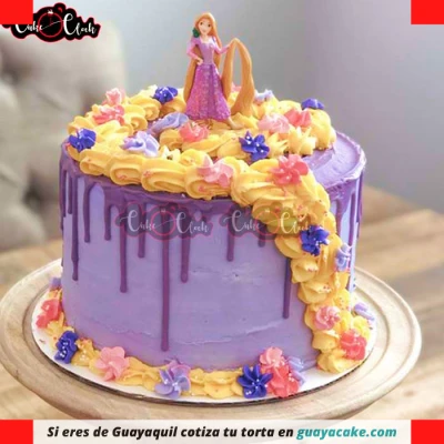 Torta de Rapunzel sencilla