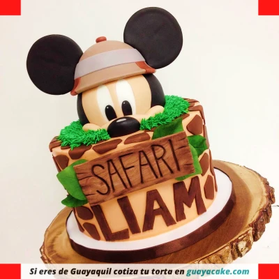 Torta de Safari Mickey mouse
