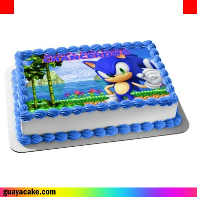 Torta de Sonic con lamina comestible