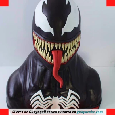Torta de Venom con muñeco