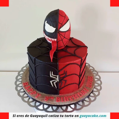 Torta de Venom y Spiderman
