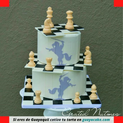 Torta de ajedrez de colores