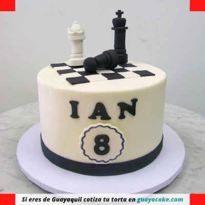 Torta de ajedrez redondo