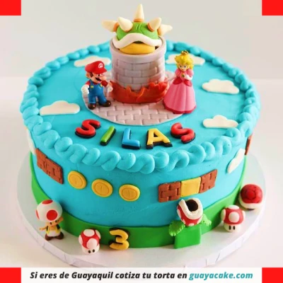 Torta Mario Bros en crema