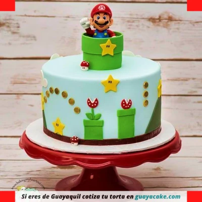 Torta de Mario Bros crema