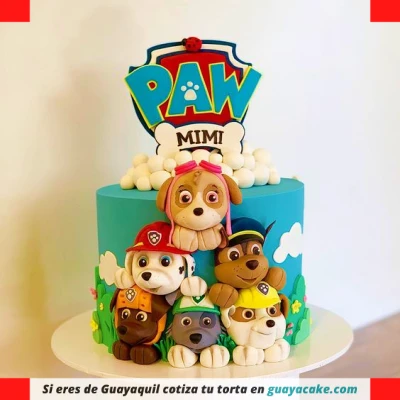 Torta de paw patrol niño 7