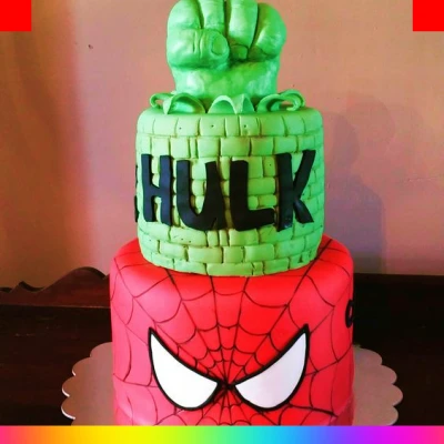 Torta del Hombre araña y Hulk