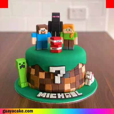 Torta piñata de Minecraft