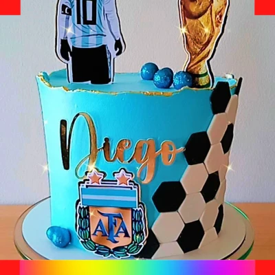 Leo Messi Themed Birthday Cake